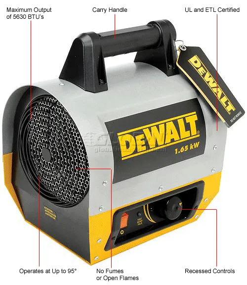 Dewalt Forced Electric Heat Air Electric Dewalt Kw Heater Dewalt