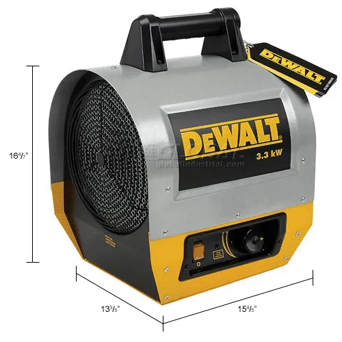 DeWALT® Portable Forced Air Electric Heater W/ Adjustable Thermostat, 240V,  1 Phase, 3300 Watt