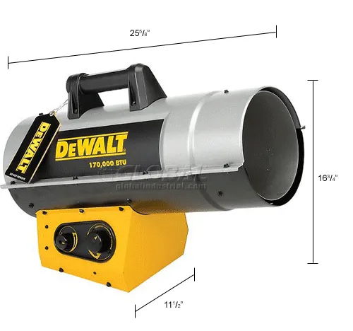 DeWALT® Portable Forced Air Propane Heater, 170000 BTU