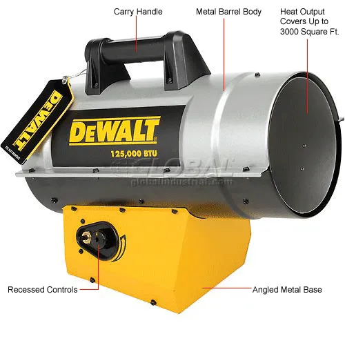 DeWALT Portable Forced Air Propane Heater 125000 BTU