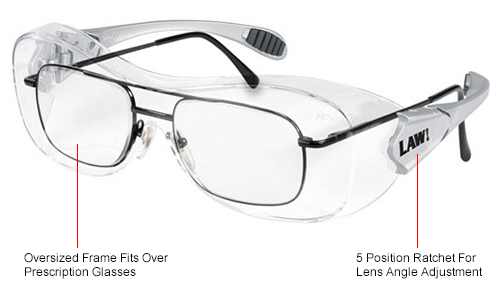 MCR Safety OG110AF Law&#174; Over the Glasses Safety Glasses, Clear Anti-Fog Lens