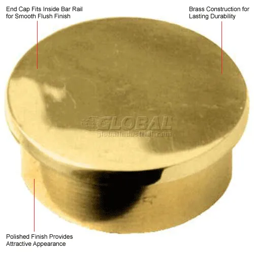 Lavi 1-1/2 Polished Brass Flush End Cap