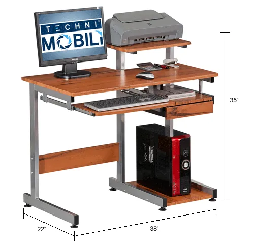 Techni Mobili Complete Computer Workstation Desk, 37-3/4