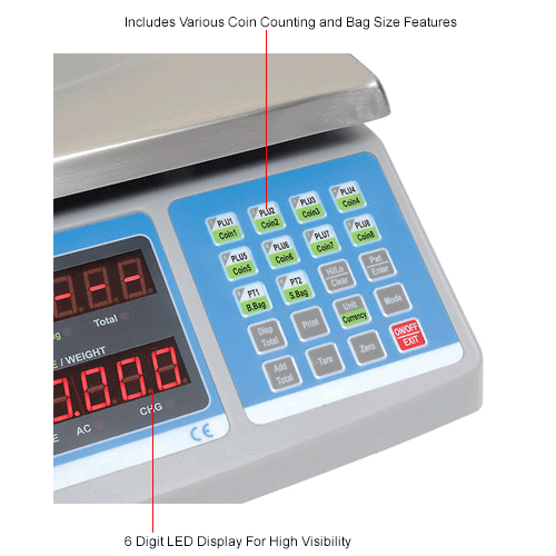 Brecknell Digital Counting & Coin Scale 60lb x 0.002lb, 111/2" x 83/4