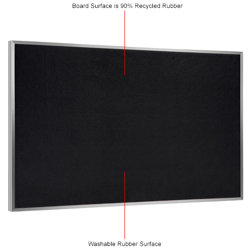 Global Industrial&#153; Recycled Rubber Bulletin Board, 72"W x 48"H, Black
