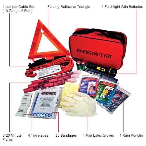 Tapco&#174; 113177 79 Pc. Deluxe Roadside Emergency Kit with Road Flares