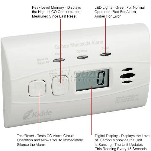 Kidde C3010D WorryFree CO Alarm with Digital Display, 10Year Sealed