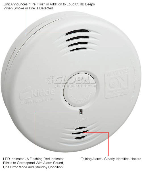 Fire Protection Detectors Kidde P3010B WorryFree Smoke Alarm