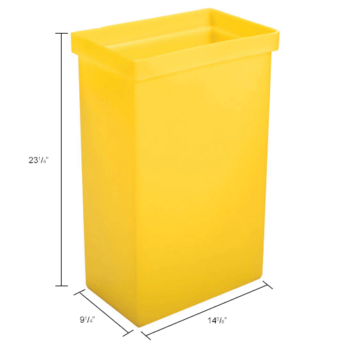 Winholt® 148BIN-YW, Ingredient Bin, Polyethylene, 14-5/8"L x 9-1/4"W x 23-1/4"H, Yellow
																			