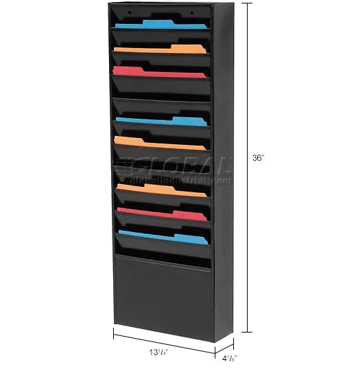 Global Industrial™ 11 Pockets - Medical Chart Hanging Wall File