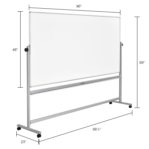 Global Industrial™ Mobile Reversible Whiteboard - 96 x 48 - Steel ...