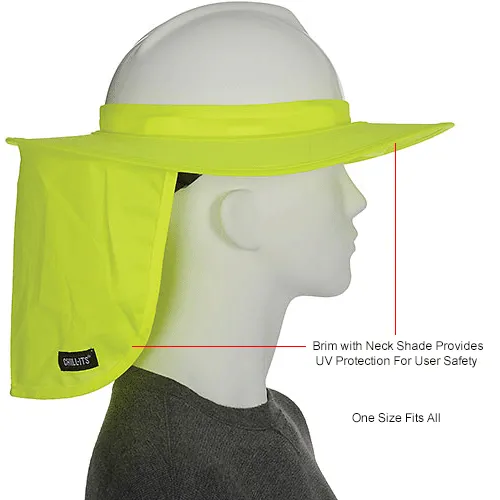 Ergodyne Chill Its Hard Hat Brim + Neck Shade, Lime - Safety