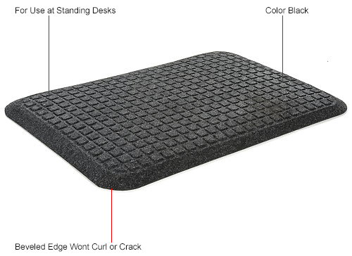 Get Fit Stand Up Anti-Fatigue Mat 5/8" Thick, Coal Black 22" x 32"
																			