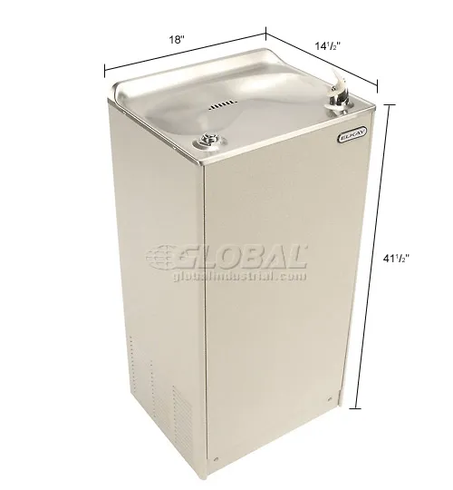 Elkay Deluxe Floor Drinking Fountain, Light Gray Granite