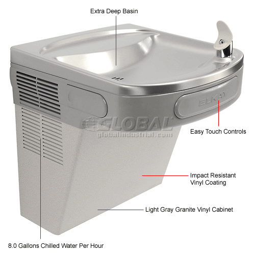 Elkay EZS8L WallMounted Water Cooler, ADA Barrier Free, 115V, 60Hz
