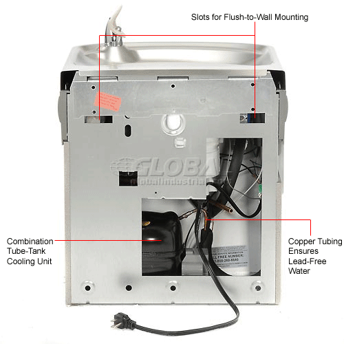 Elkay ADA Barrier Free Water Cooler, Light Gray Granite, 2 Station, Reversible, EZSTL8LC