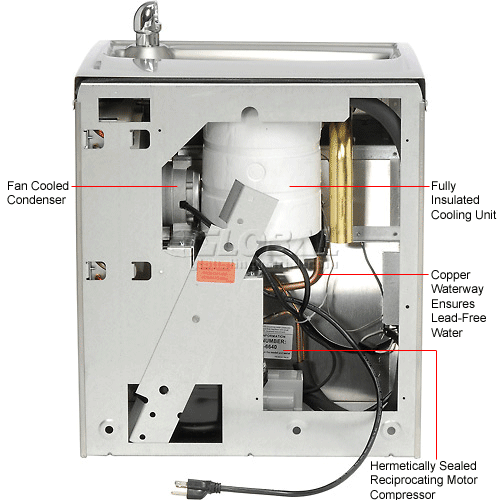Elkay ADA Vandal Resistant Water Cooler, SS, Cane Apron, 2 Station