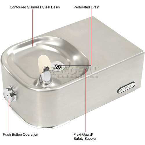 Elkay® 2 Station Wall Mount Drinking Fountain w/ Cane Apron, ADA