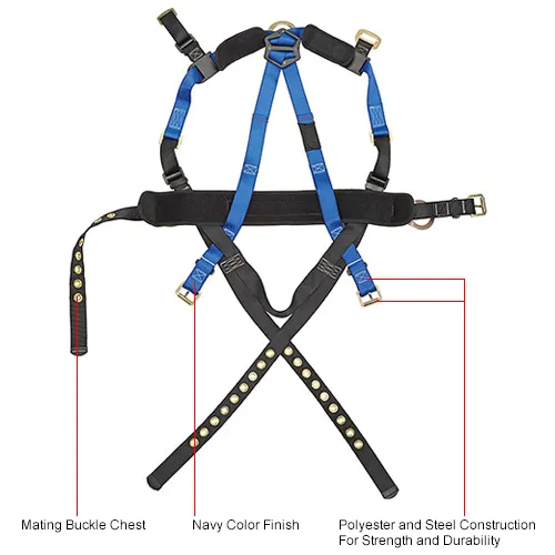 FallTech® 7073LX Foreman 3-D Full Body Harness, 3 D-rings
