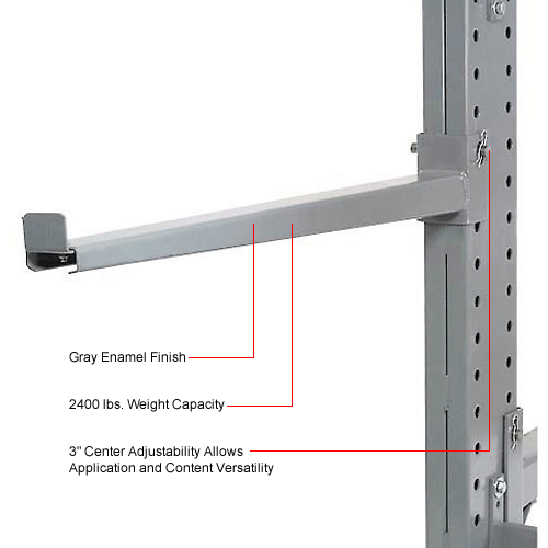 Cantilever Rack Straight Arm With Lip (2000 Series), 42