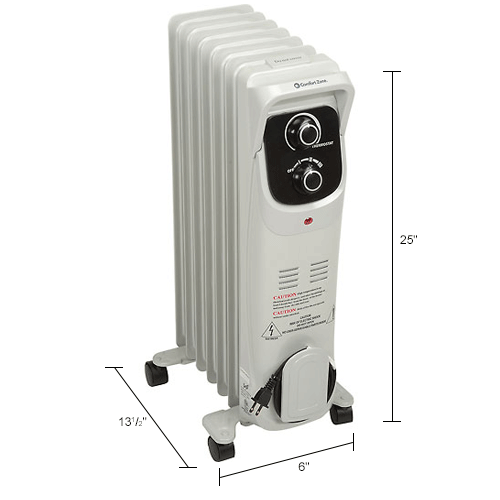 Heaters Portable Electric Comfort Zone® Heater Deluxe Oil Filled