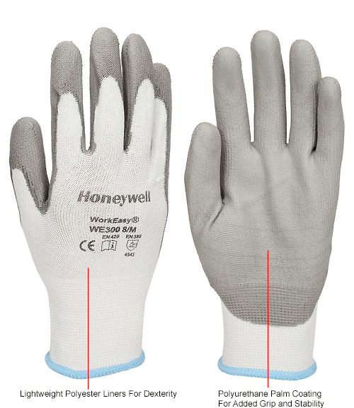WorkEasy® Cut Resistant Gloves w/HPPE Gray Shell & Polyurethane
																			