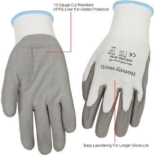 WorkEasy® Cut Resistant Gloves w/HPPE Gray Shell & Polyurethane
																			
