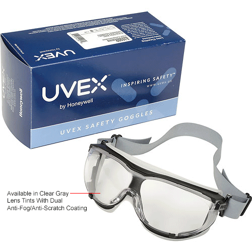 Uvex® Carbonvision™ S1650D Safety Goggles, Black & Gray Frame, Clear
																			