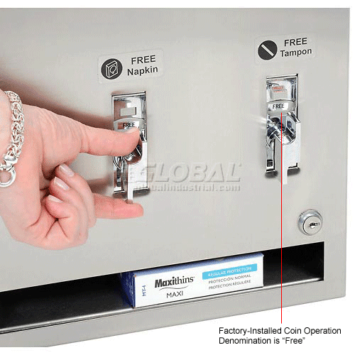 ASI® Surface Mounted Tampon and Napkin Dispenser 0864F