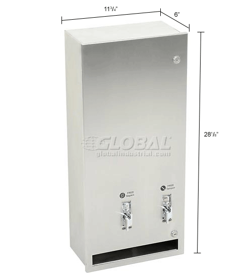 ASI® Surface Mounted Tampon and Napkin Dispenser 0864F