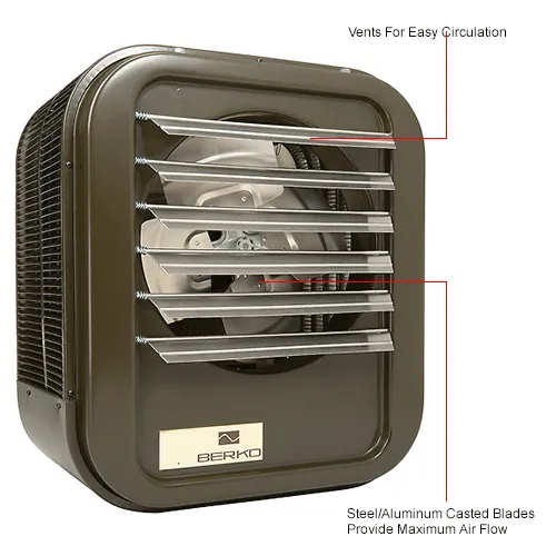 Unit Heater, Horizontal or Vertical Downflow, 20KW at 480V, 3Ph