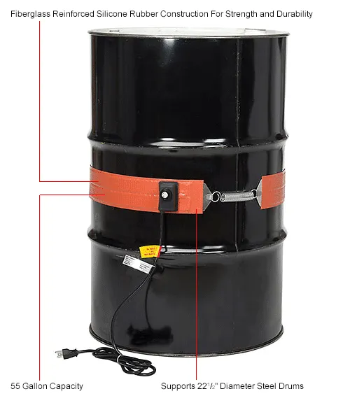 BriskHeat® Indoor/Outdoor Drum Heater For 55 Gallon Steel Drum, 50