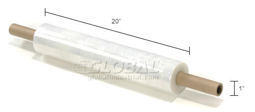 Extended Core Stretch Wrap - 20"X1000' - 70 Gauge, Cast