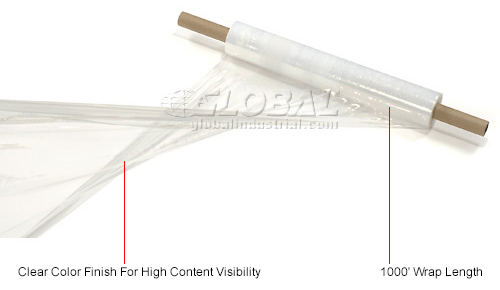 Extended Core Stretch Wrap - 20"X1000' - 80 Gauge, Cast