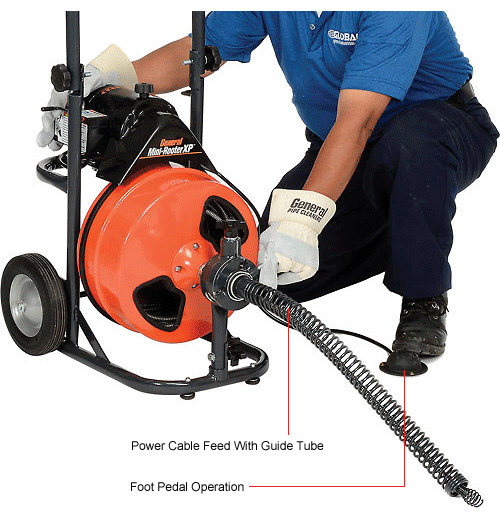 General Wire P-XP-B Mini-Rooter XP Drain/Sewer Cleaning Machine W/ 75 ...