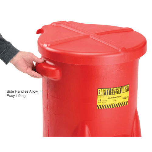 Eagle 937FL Oily Waste Can 14 Gal Poly Red for sale online 
