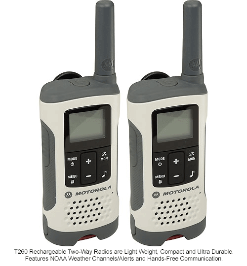 Motorola Talkabout ® T260 Rechargeable Two-Way Radios,White - 2 Pack ...