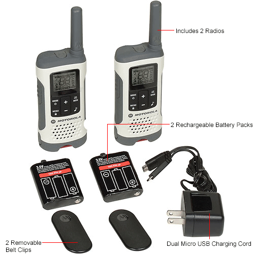 Motorola Talkabout ® T260 Rechargeable TwoWay Radios,White 2 Pack