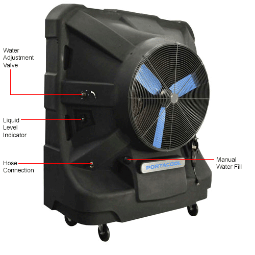 Portacool PACJS2401A1 Jetstream&#8482; 240, 16" Variable Speed Evaporative Cooler, 50 Gal. Cap.
																			