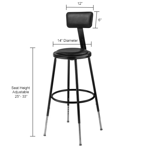 padded stool with backrest