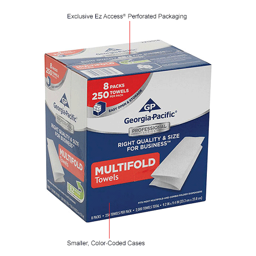 GP Georgia-Pacific Professional Series 1-Ply Multifold Paper Towels, 2000 Towels/Case 2212014
																			