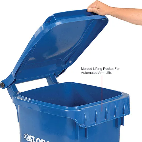 Global Industrial™ Mobile Trash Container, 95 Gallon Blue