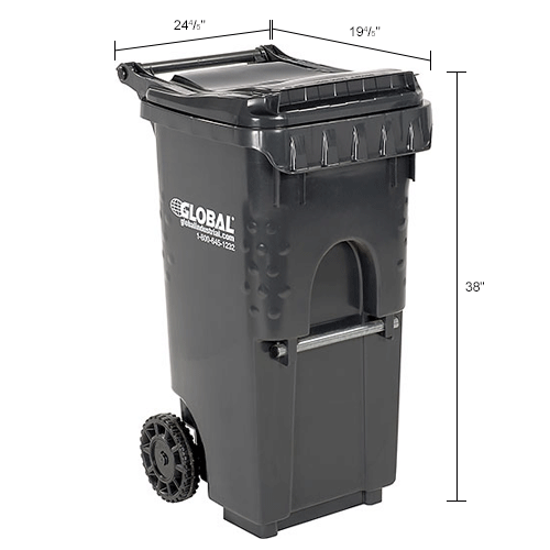 Otto Mobile Trash Container, 35 Gallon Gray - 3955050F-BS8