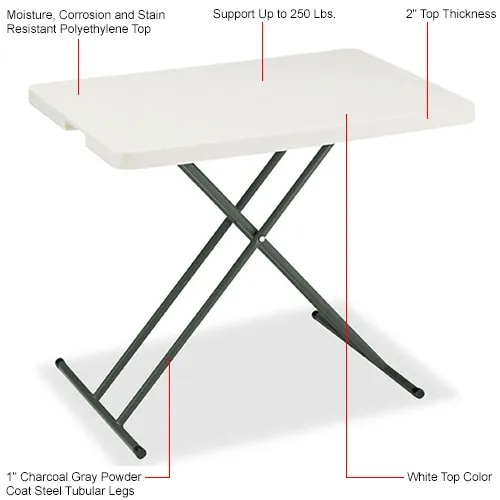 Portable Plastic Folding Table white – Beitzone