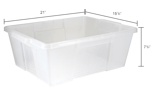 clear plastic storage bins