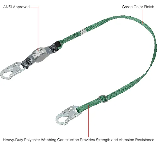 MSA® V-Series Energy Absorbing 6' Lanyard, Single Leg