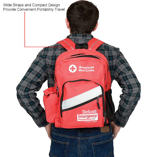 American Red Cross 91052 Emergency Preparedness Backpack, Red Cross