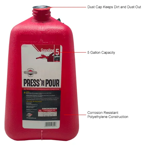 Garage BOSS Press 'N Pour 5 Gallon Gas Can, GB351