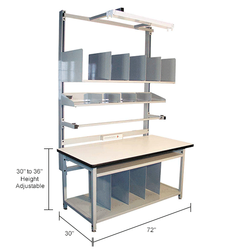 Global Industrial™ Bench-In-A-Box Packing Workbench, ESD T-Mold Edge ...