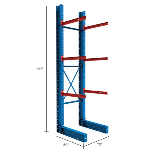 Global Industrial™ Single Sided I-Beam Cantilever Rack Starter, 192